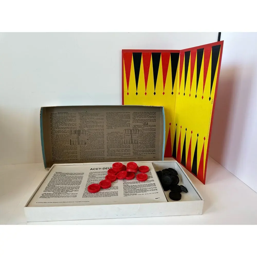 Vintage Backgammon and Acey-Deucy Board Games 1973 age 7-adult, 2 players